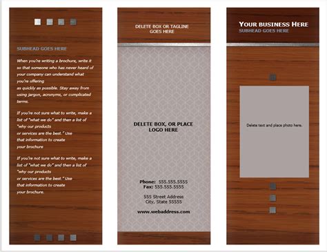 Tri Fold Brochure Template Word