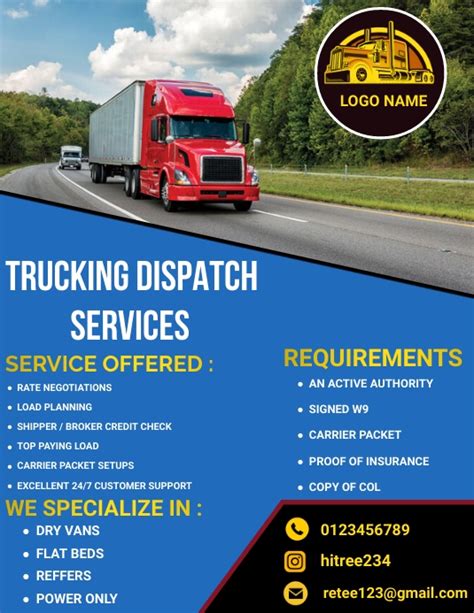 Truck Dispatch Website Template