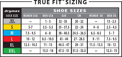 True Fit Size Chart