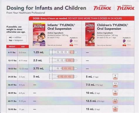 Tylenol Chart Infant