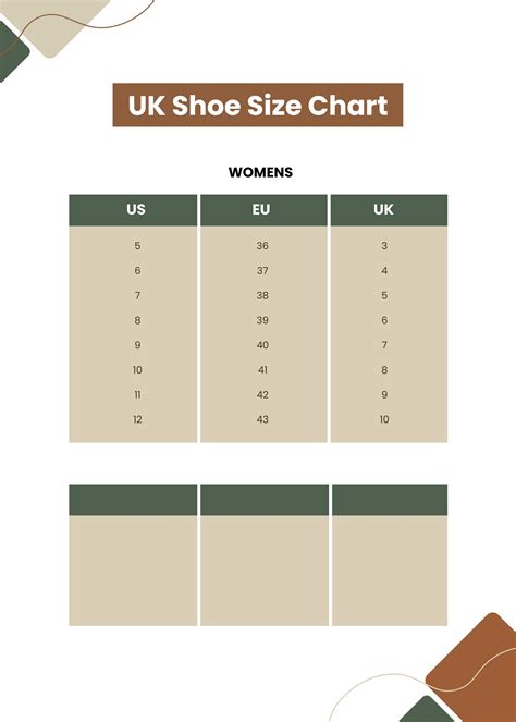 Uk Mens Footwear Size Chart