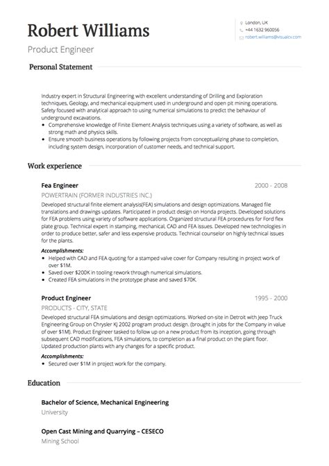 Uk Resume Template
