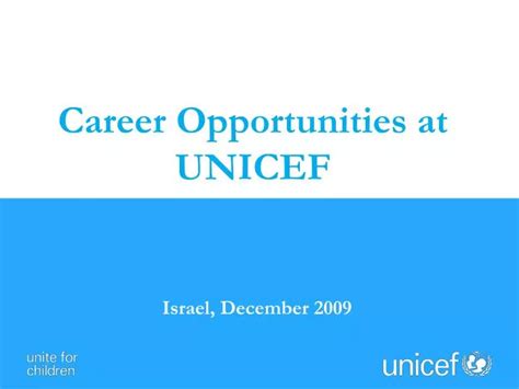Unicef Career Opportunities