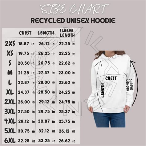 Unisex Sizing Chart Hoodie