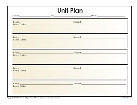 Unit Plan Template Google Doc