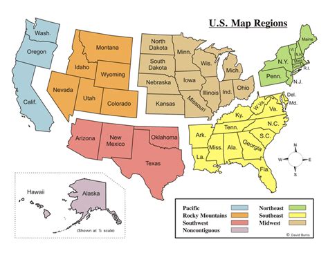 Us Regions Map Printable