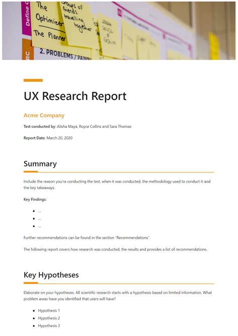 Ux Research Plan Template