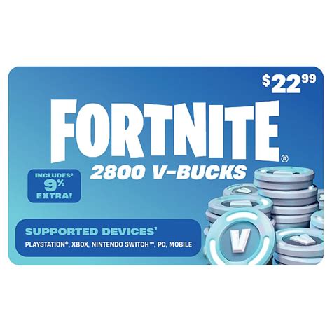 V Bucks Printable Gift Card