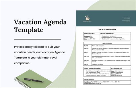 Vacation Agenda Template