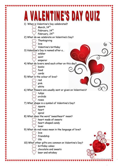 Valentine's Day Trivia Questions And Answers Printable