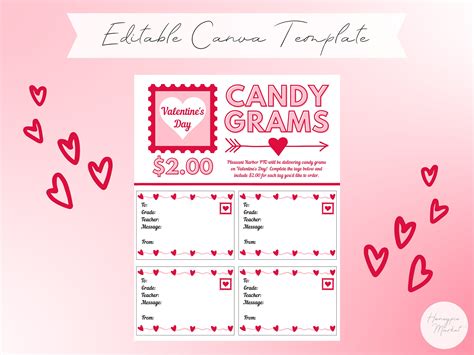 Valentine Candy Grams Templates