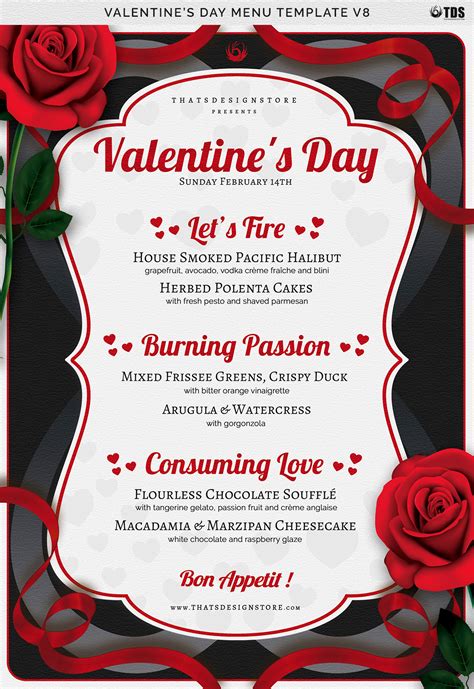 Valentines Day Menu Template