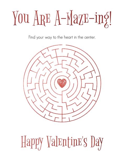 Valentines Maze Printable