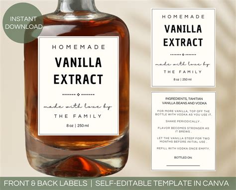 Vanilla Extract Label Printable