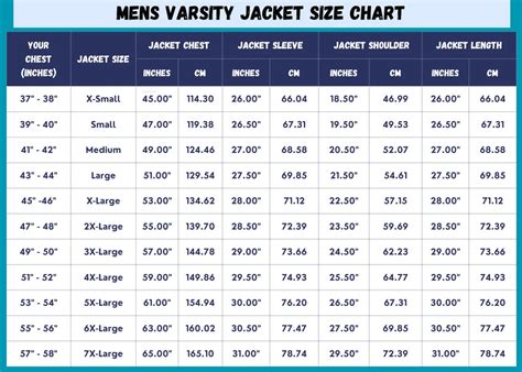 Varsity Size Chart