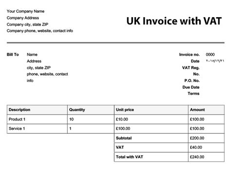 Vat Receipt Template