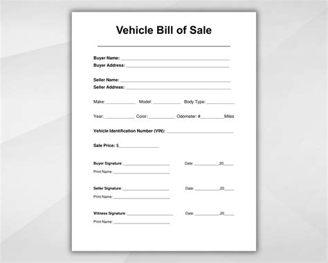 Vehicle For Sale Template