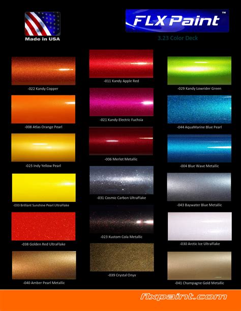 Vehicle Paint Colors Chart