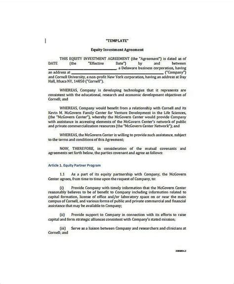 Venture Capital Contract Template
