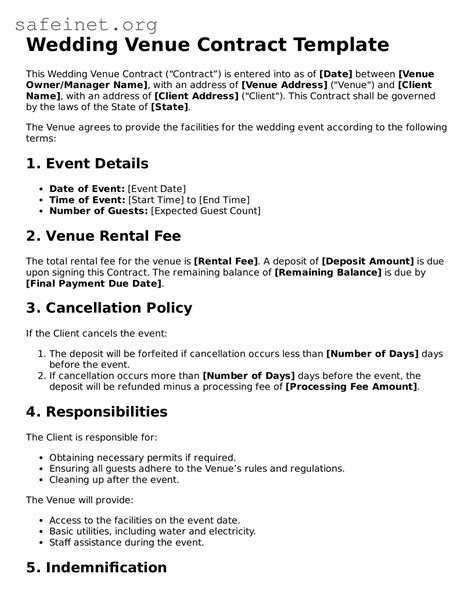 Venue Contract Template