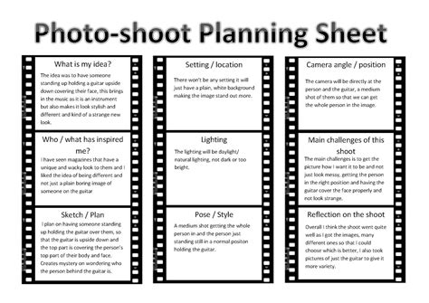 Video Shoot Planning Template