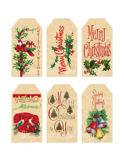 Vintage Christmas Tag Printables