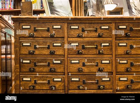 Vintage Library Card Catalog Cabinet