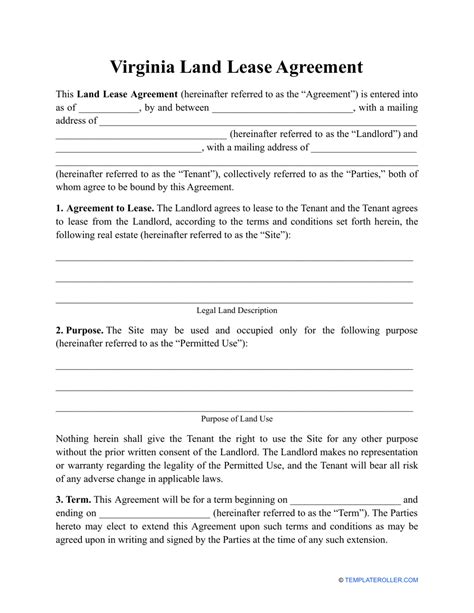 Virginia Lease Template