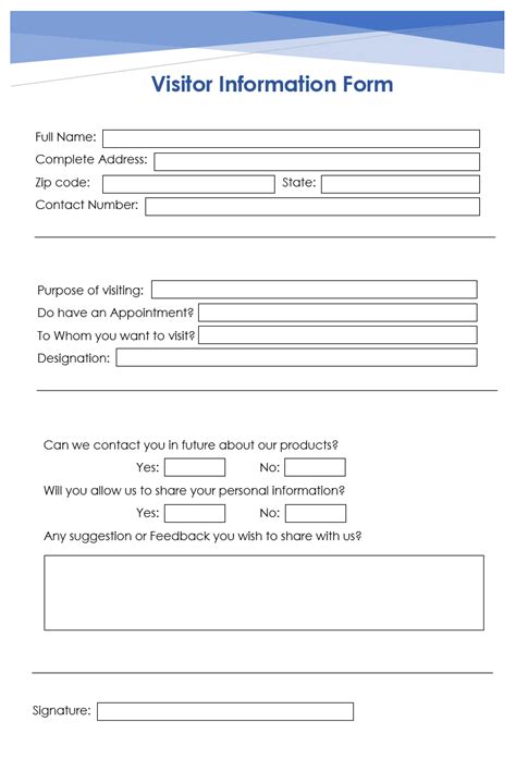 Visitor Form Template
