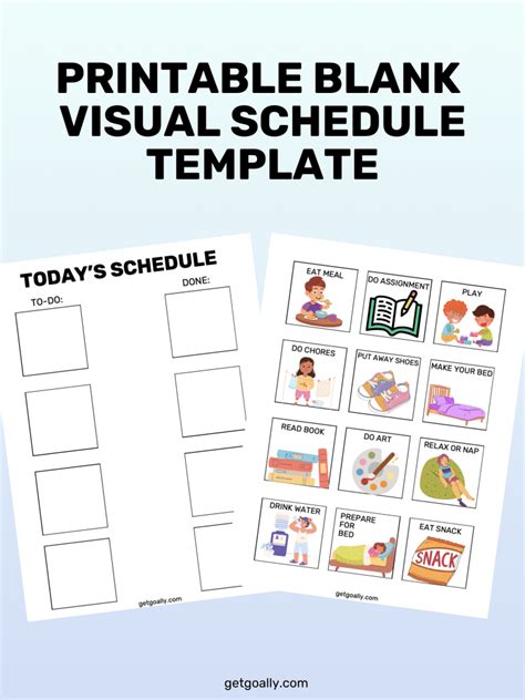 Visual Schedule Template Free