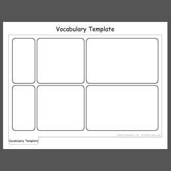 Vocab Cards Template