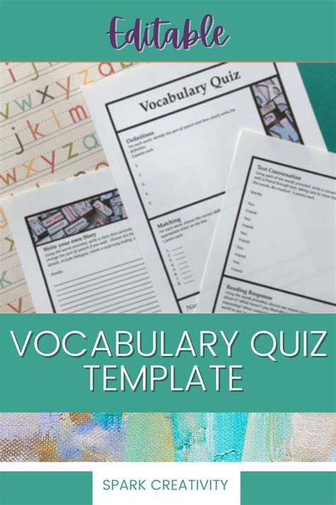 Vocabulary Quiz Template