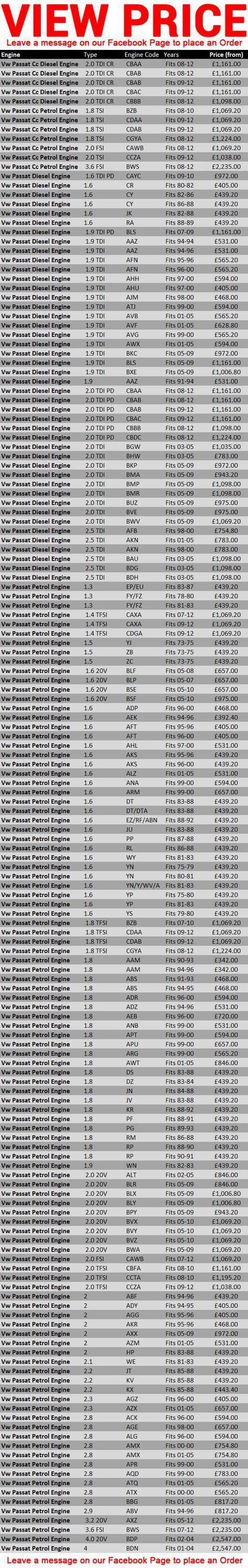 Vw Bug Engine Swap Compatibility Chart