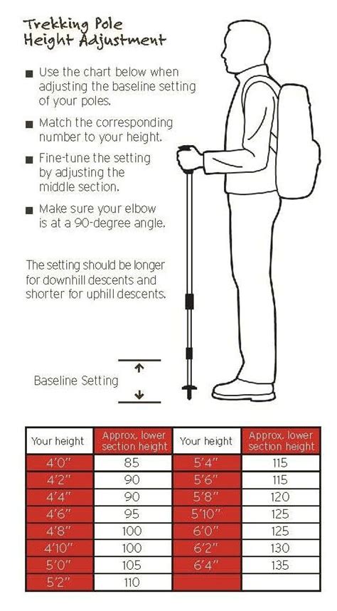 Walking Stick Height Chart