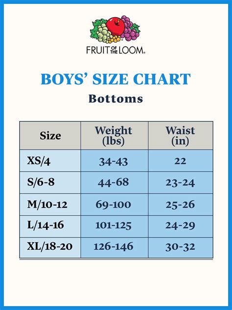 Walmart Youth Size Chart