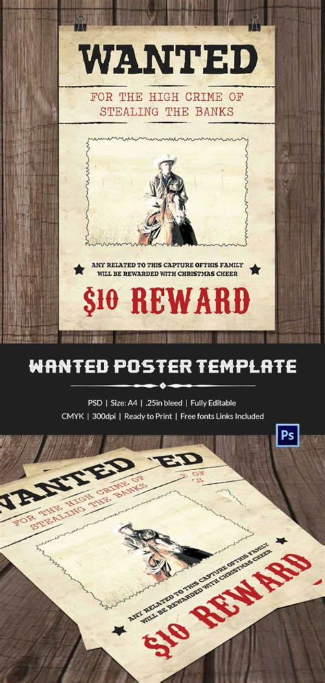 Wanted Dead Or Alive Poster Template