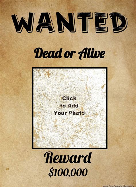 Wanted Poster Template Editable