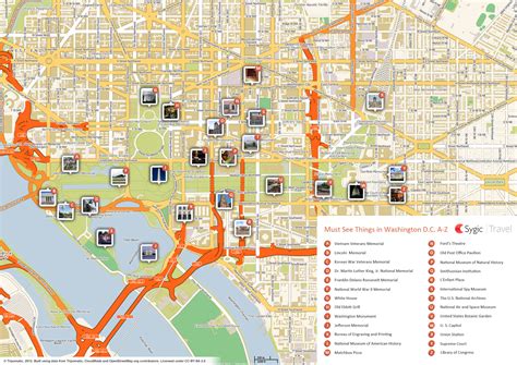 Washington Dc Map Of Attractions Printable Map