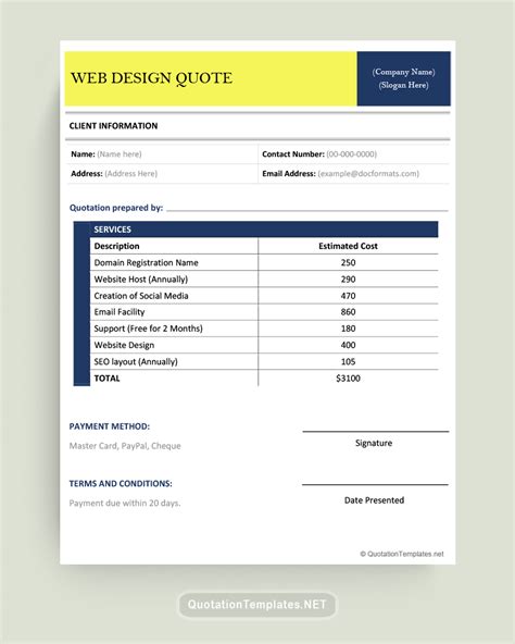 Web Development Quotation Template