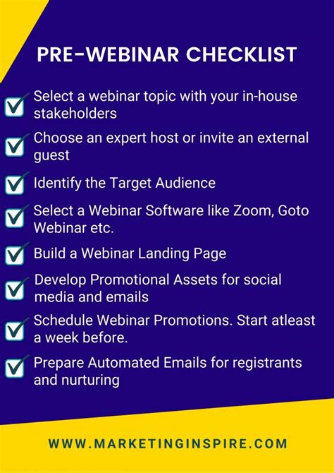 Webinar Checklist Template