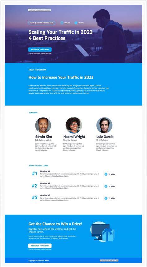Webinar Landing Page Template
