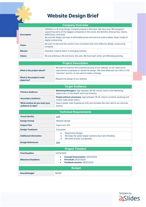 Website Brief Template