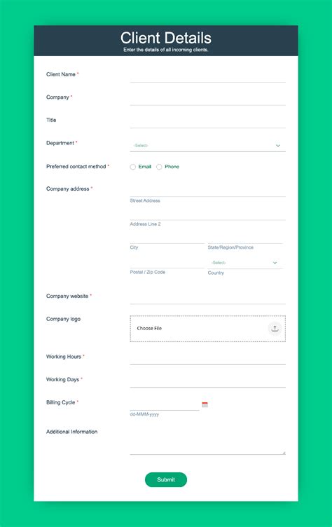Website Forms Templates