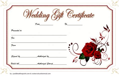 Wedding Gift Certificate Templates