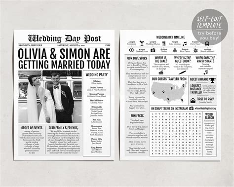 Wedding Newspaper Template