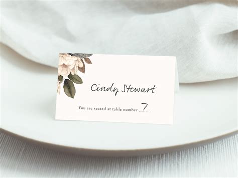 Wedding Placement Cards Templates