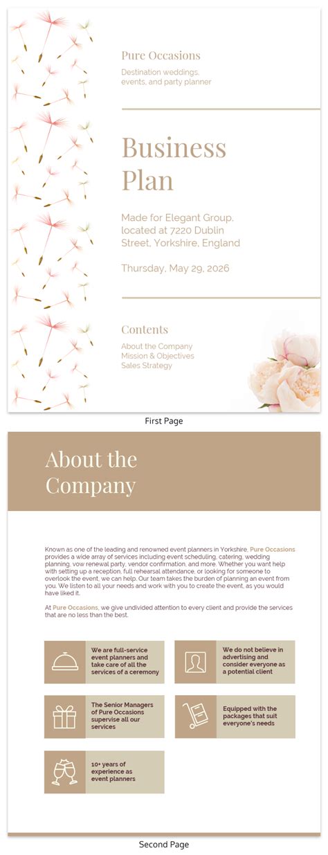 Wedding Planner Business Plan Template