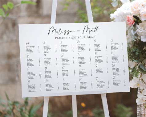 Wedding Seating Plan Template