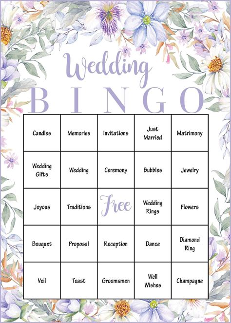 Wedding Shower Bingo Printable