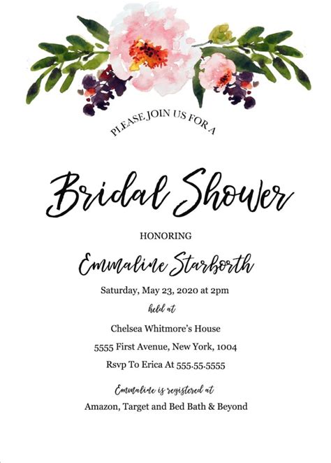 Wedding Shower Invitations Templates Free